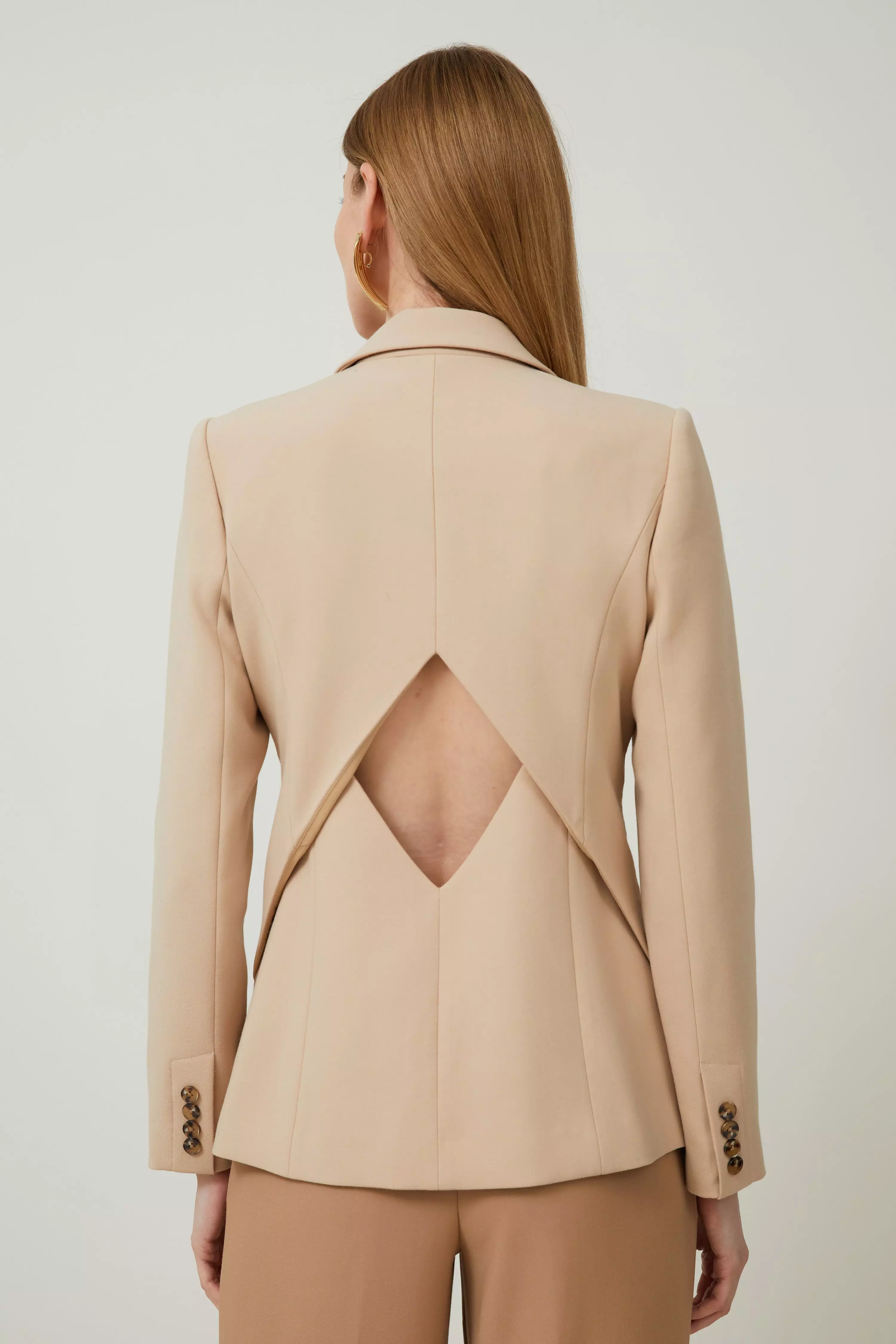 Tailored Open Back Detail Longline Blazer Karen Millen