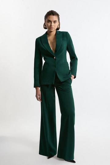 Tailored Essential Straight Leg Trousers forest