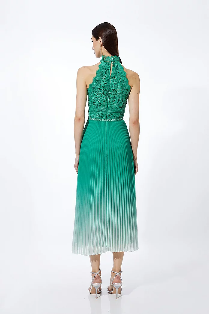 Guipure Lace Ombre Woven Halter Maxi Dress | Karen Millen Guipure Lace Ombre Woven Halter Maxi Dress | Karen Millen