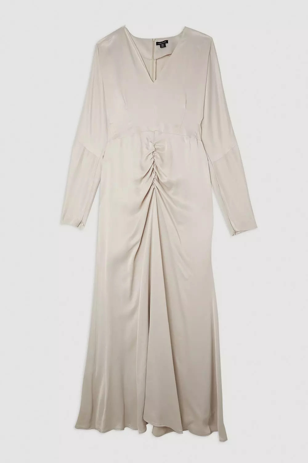 Viscose Satin Batwing Long Sleeve Midi Dress | Karen Millen