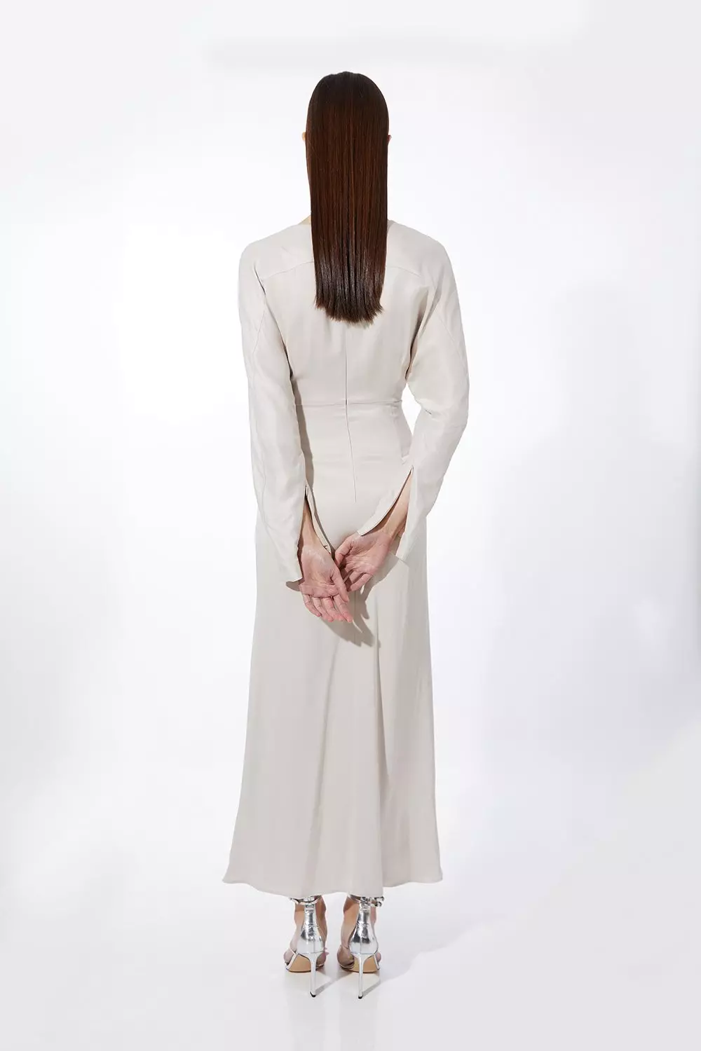 KAREN MILLEN テーラード ロング ブレザー 長袖 Vネック bkk17268_silver_xl?$