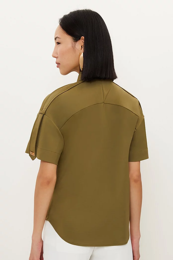 Techno Cotton Woven Short Sleeve Hardwear Detail Shirt Techno Cotton Woven Short Sleeve Hardwear Detail Shirt