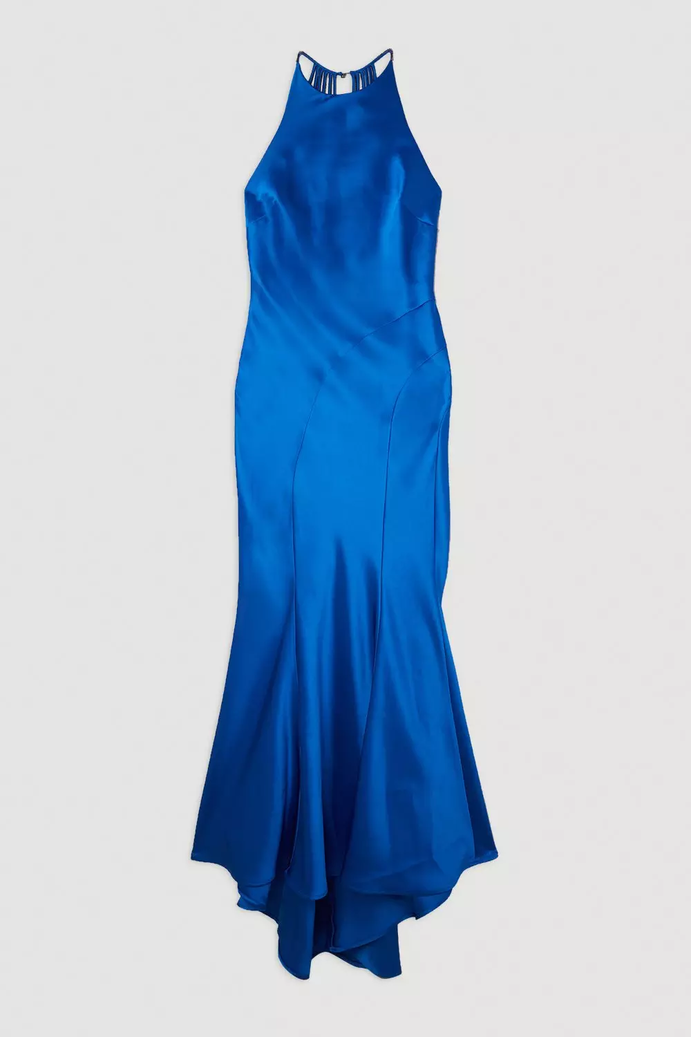 Heavy Satin Diamante Detail Halter Maxi Dress alternative image
