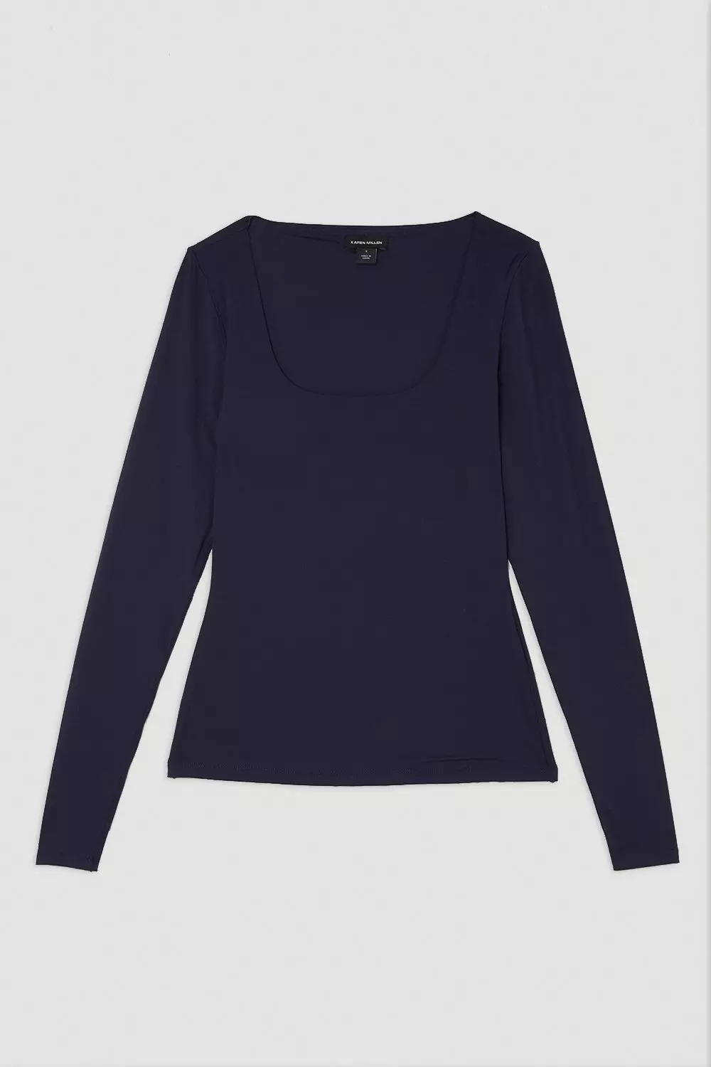 Contour Jersey Square Neck Long Sleeve Top | Karen Millen