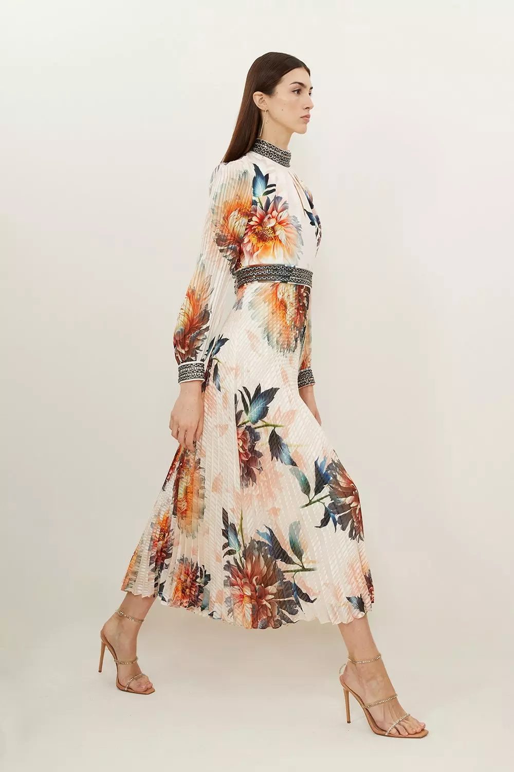 【KAREN MILLEN】ディアマンテトリム デリケートローズ ドレス bkk17305_floral_xl?$