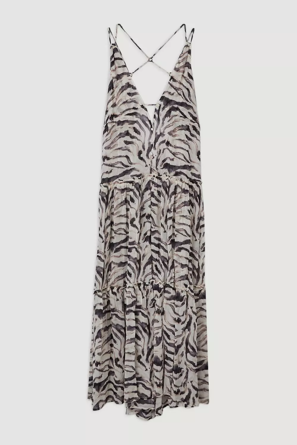 KAREN MILLEN* メッシュタイトワンピース ビーチドレス Animal Print Viscose Georgette Beach Maxi Dress | Karen Millen