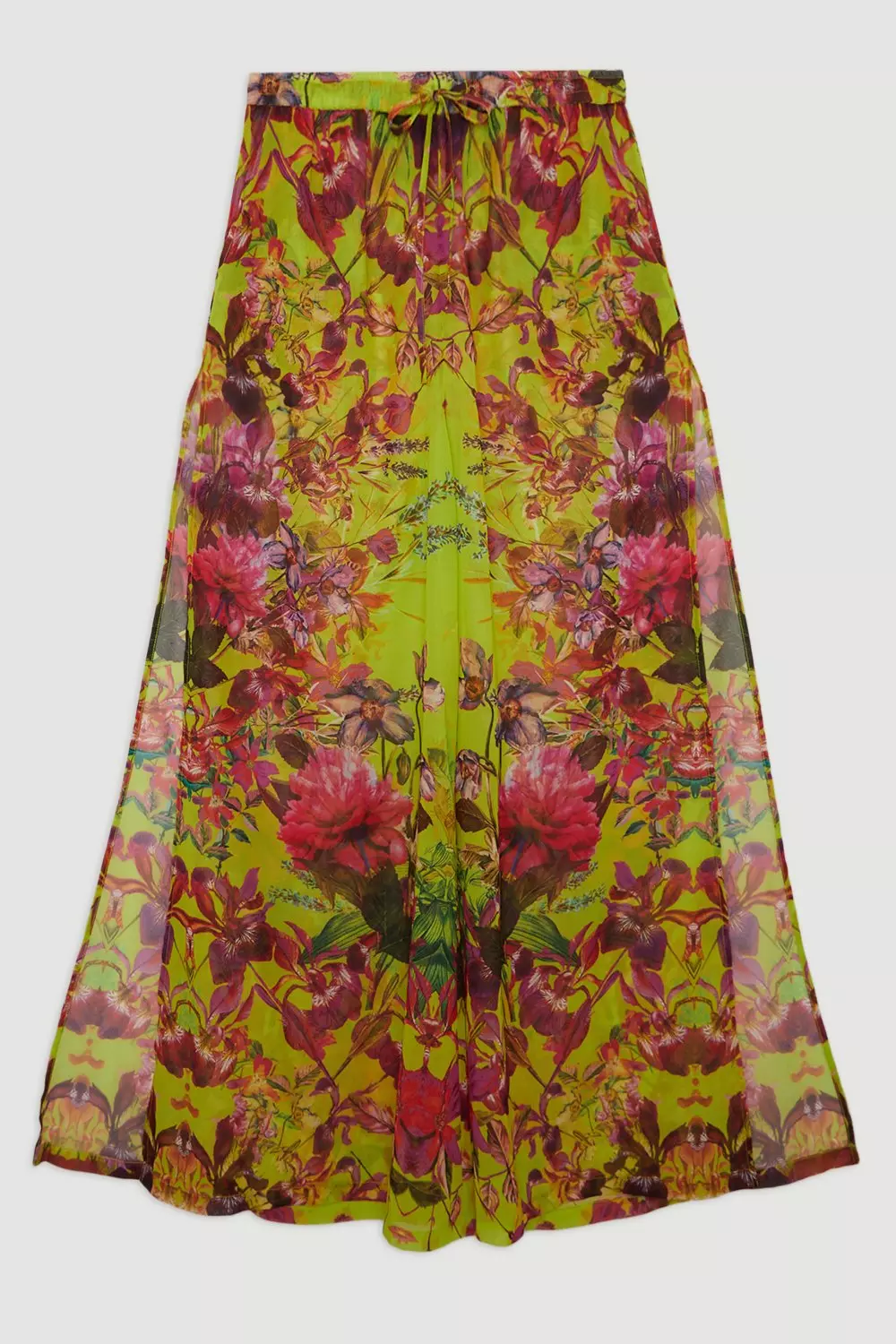 Mirrored Floral Georgette Beach Pants | Karen Millen