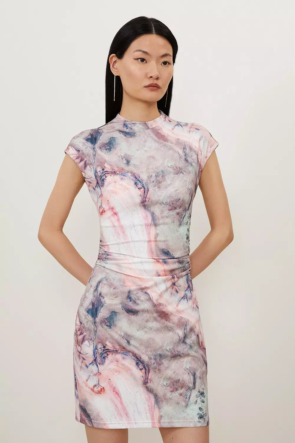 Mame Kurogouchi(マメ クロゴウチ)】 Marble Print Jersey Dress