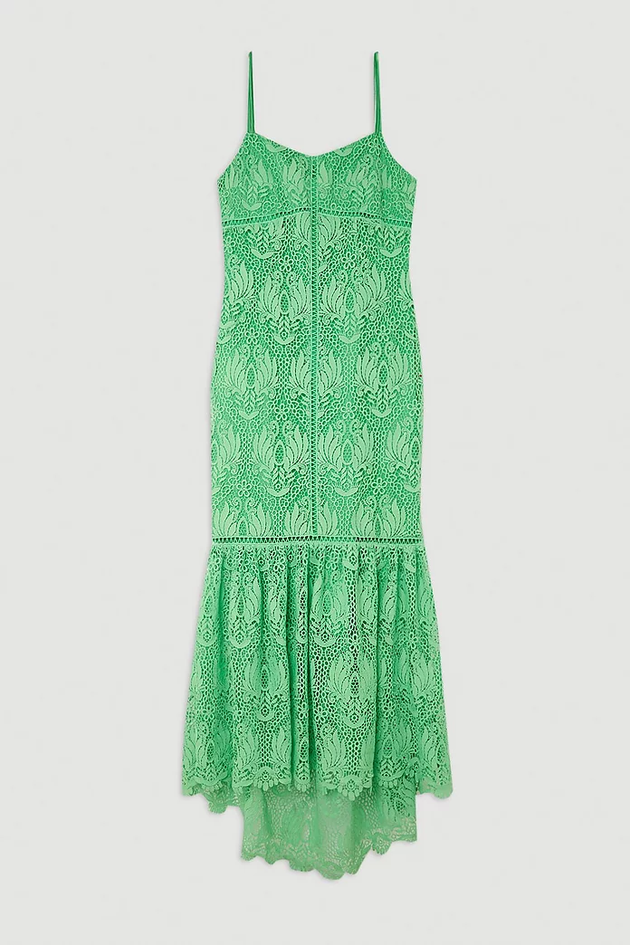 Petite Premium Satin Guipure Lace Strappy Maxi Dress | Karen Petite Premium Satin Guipure Lace Strappy Maxi Dress | Karen