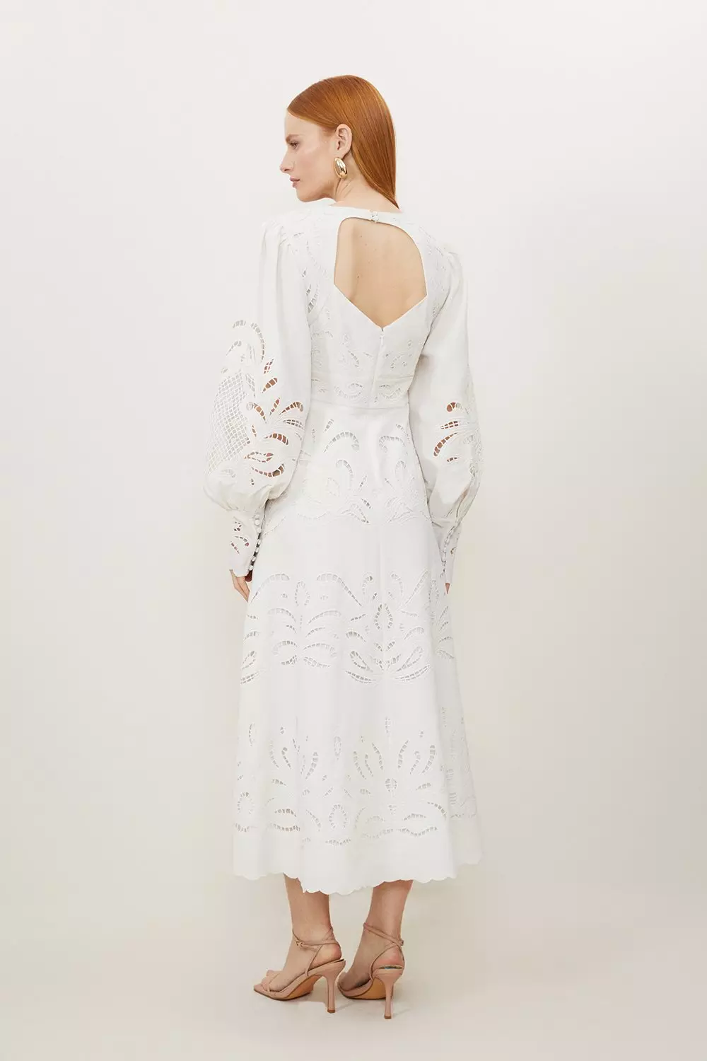 ★Karen Millen★ コントラストウェーブニットドレス Halter Neck Beaded And Embellished Woven Fringed Mini Dress