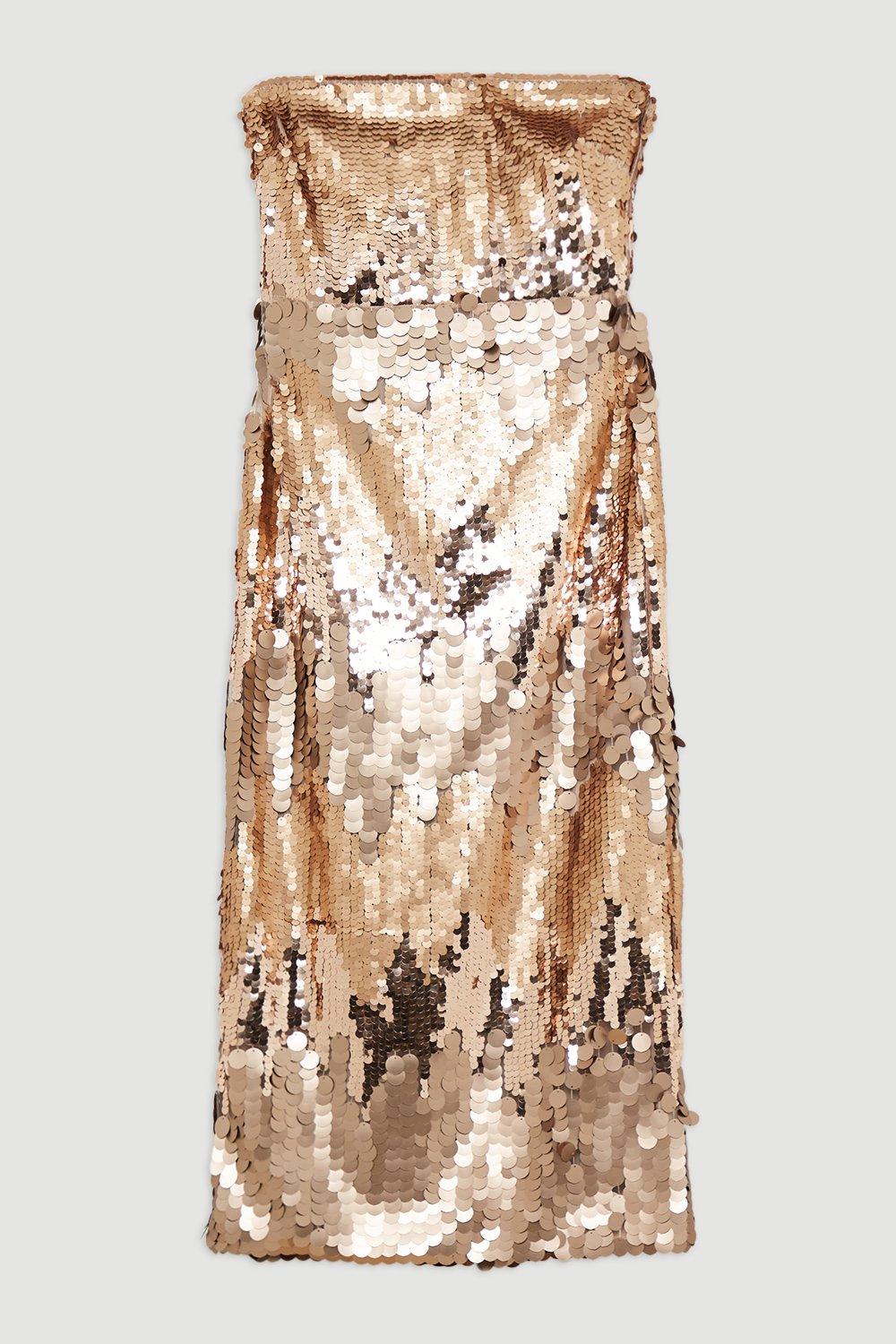 Disc Sequin Strappy Midaxi Dress | Karen Millen