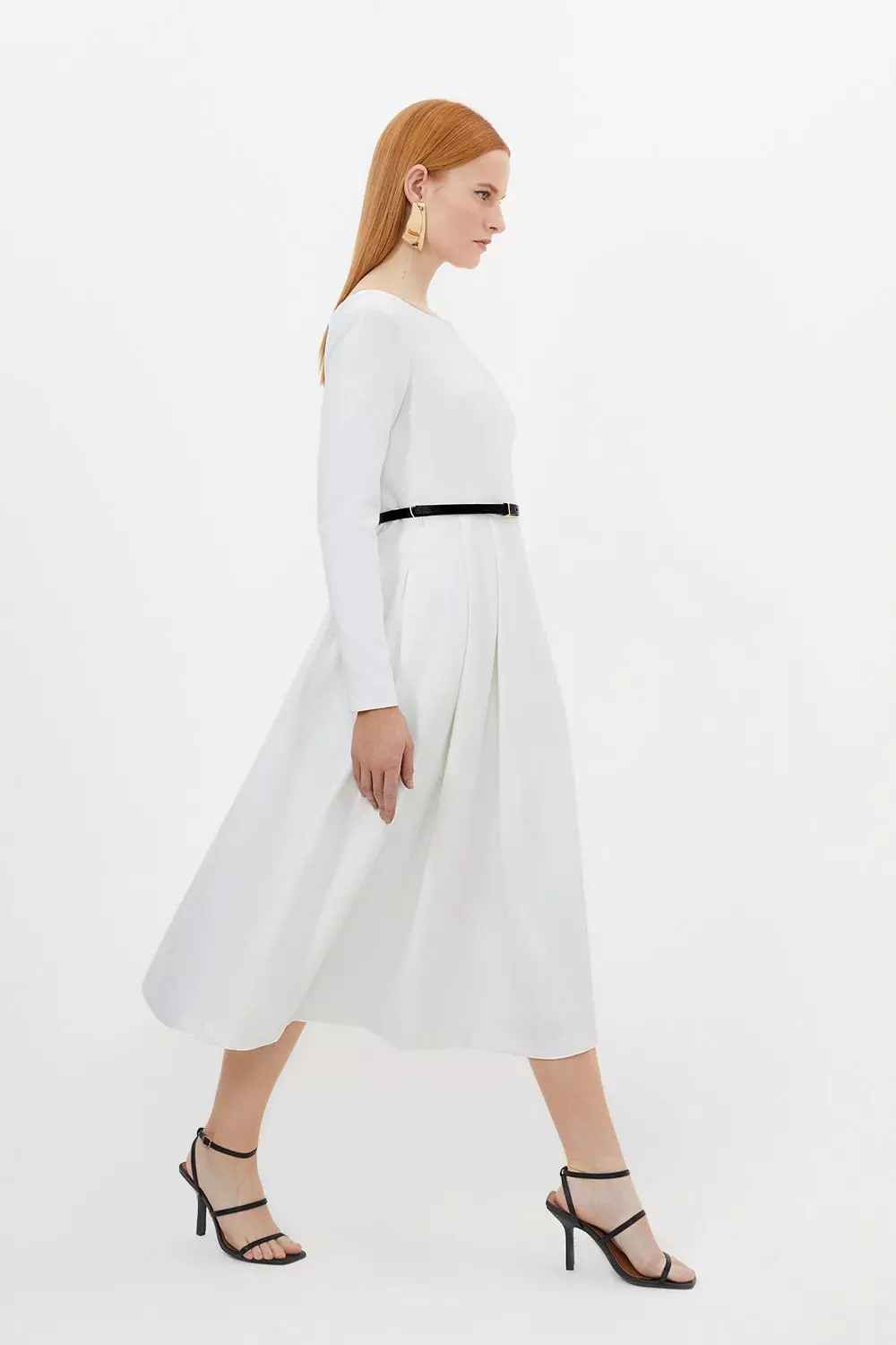long sleeves floral romantic linen dress 1737