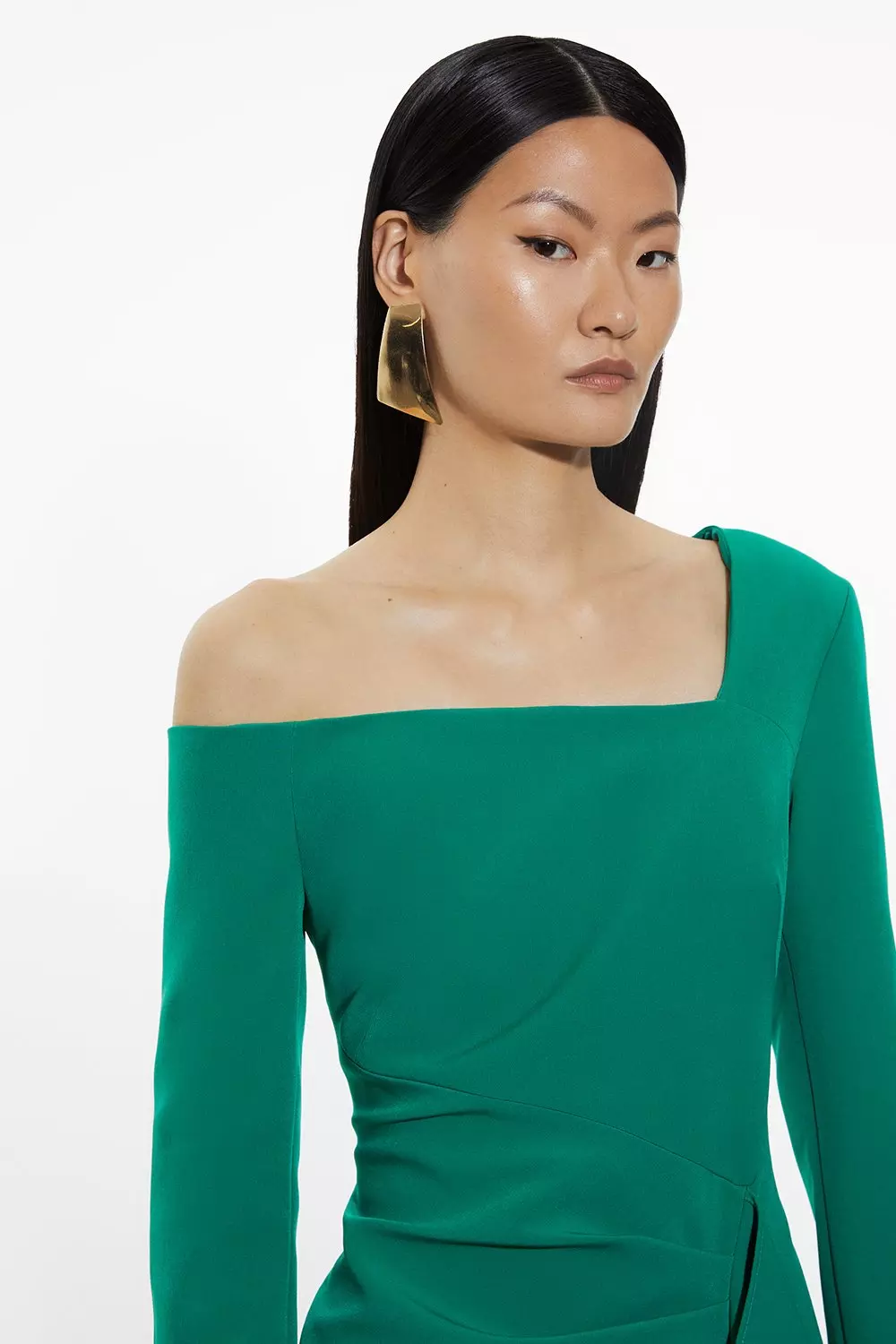 パーティードレス Caroline asymmetric printed silk and crepe dress Caroline Constas Vivian Asymmetric Ruffled Floral-print Silk