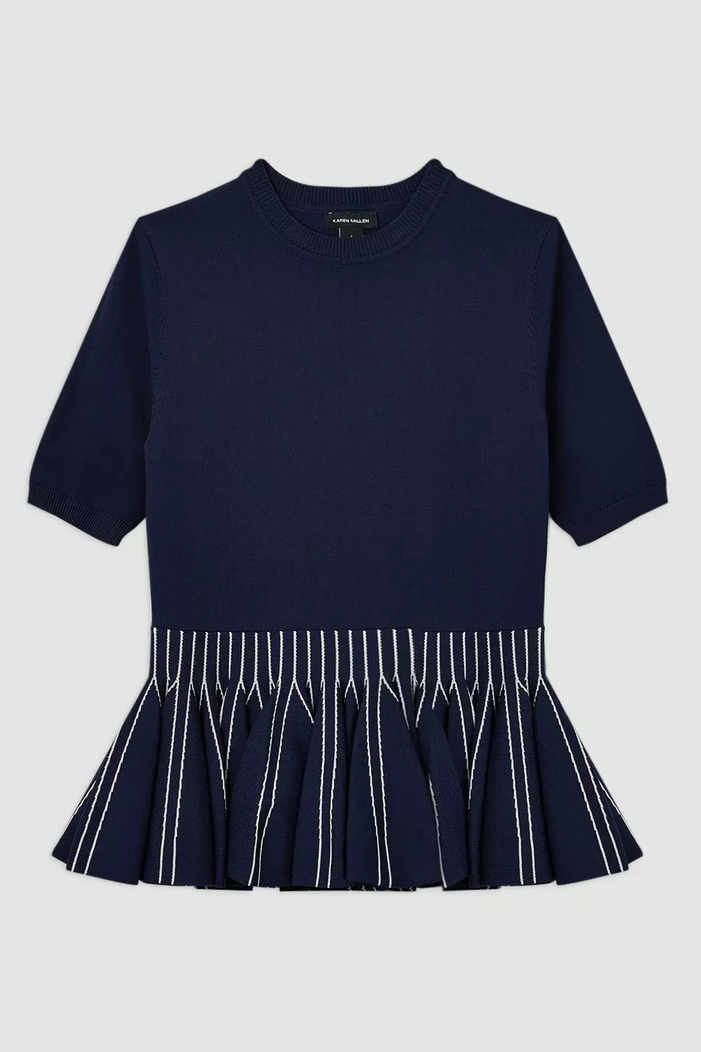 【MANOF】RIB PEPLUM KNIT TOPS マノフ manof RIB PEPLUM KNIT TOPS - メルカリ