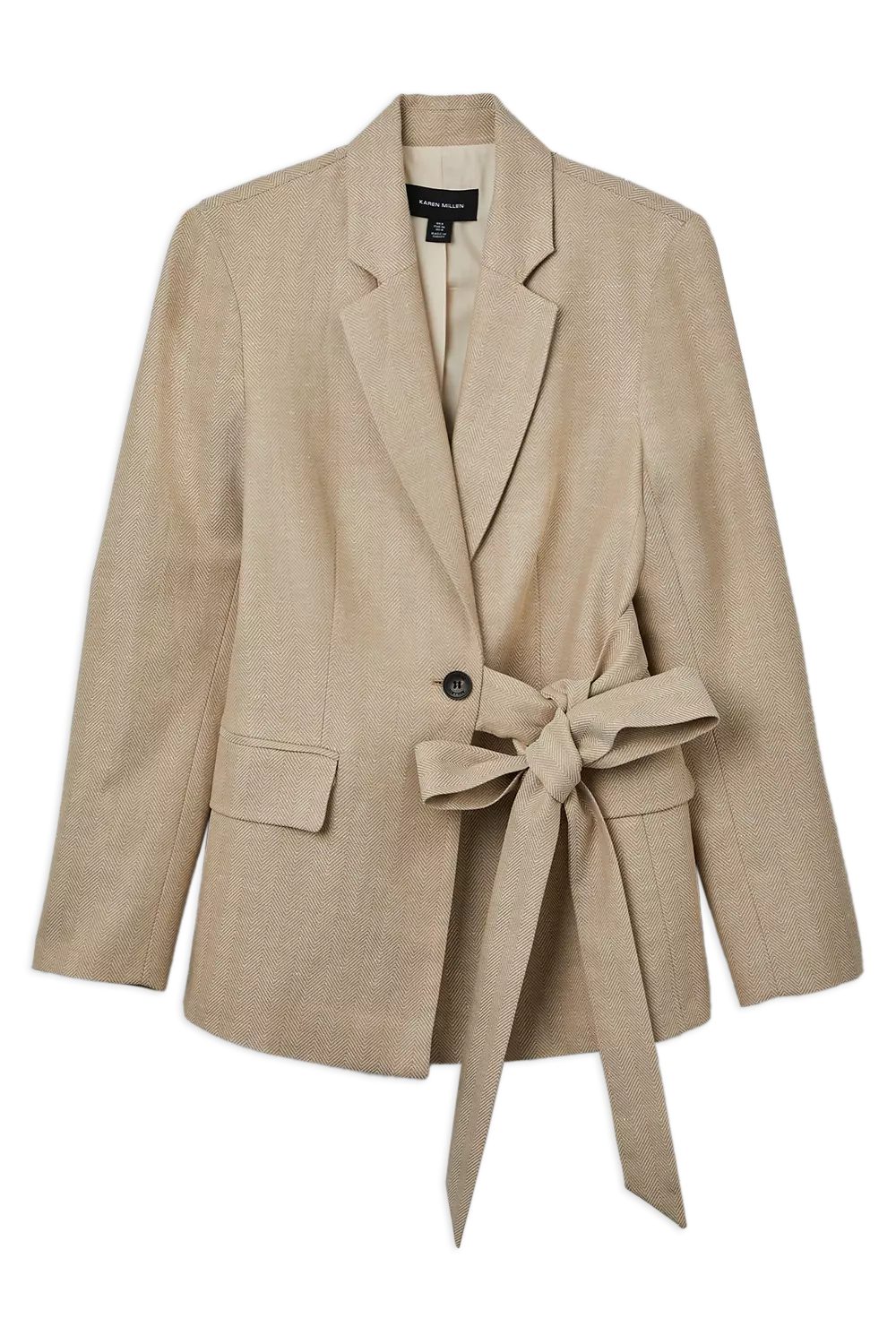 KAREN MILLEN ヘリンボーン シングルブレストテーラードブレザー KAREN MILLEN ヘリンボーン シングルブレストテーラードブレザー