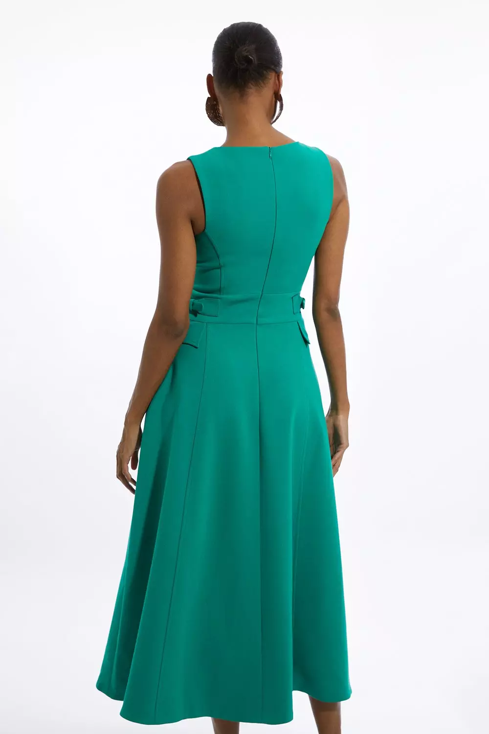 【KAREN MILLEN】ストレッチ ティップタブ フルスカート ミディ KAREN MILLEN】ストレッチ ティップタブ フルスカート ミディ