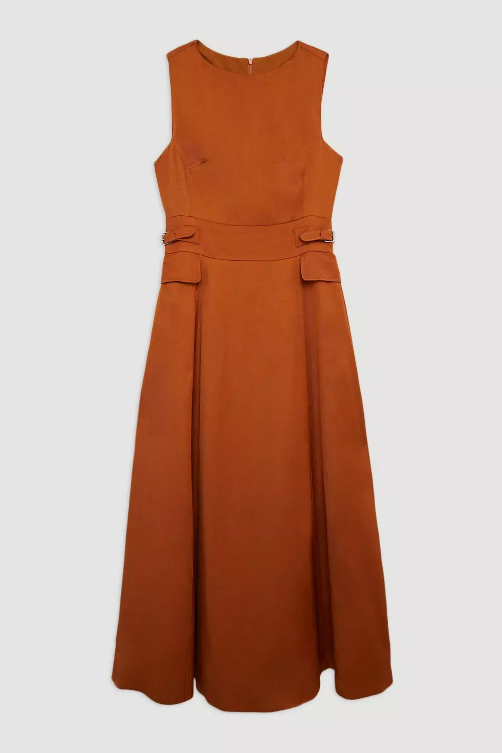 ★Karen Millen★ プレミアムリネンタブウエストペンシルドレス Premium Tailored Linen Tab Waist Pencil Midi Dress | Karen