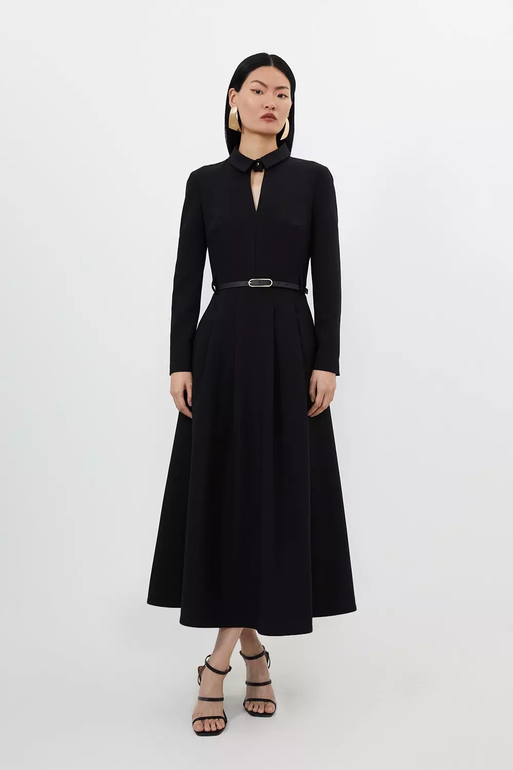 Karen millen pleated shirt dress deals