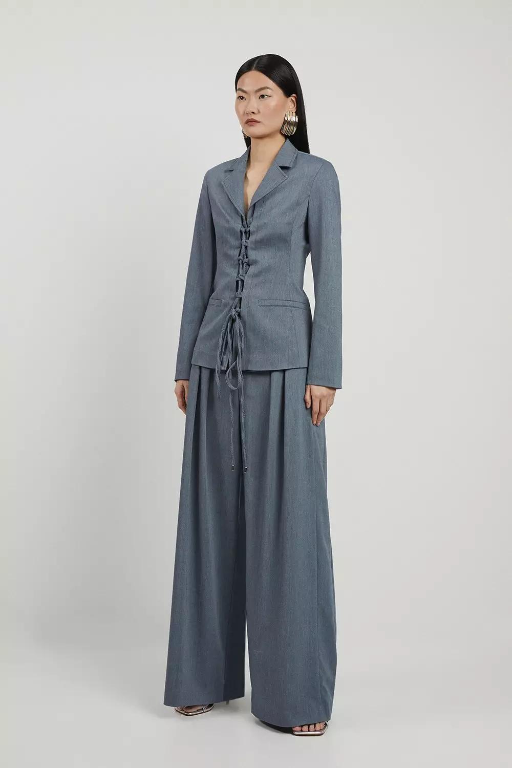 Tailored Pleated Wide Leg Pants | Karen Millen