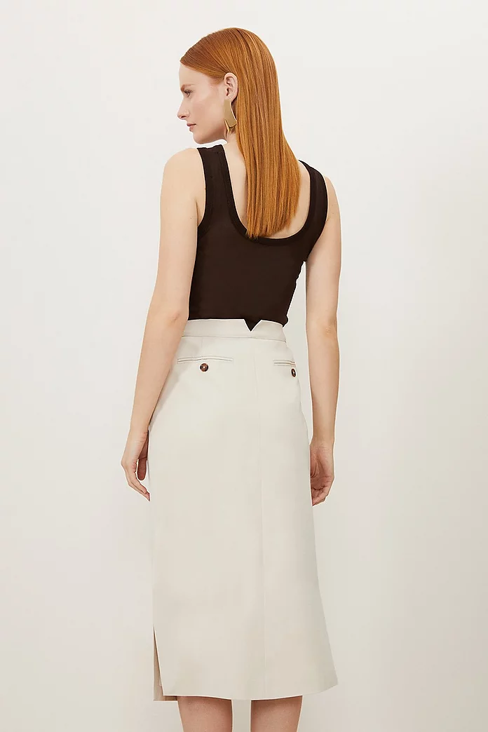 Tencel Side Split Tailored Maxi Skirt | Karen Millen Tencel Side Split Tailored Maxi Skirt | Karen Millen