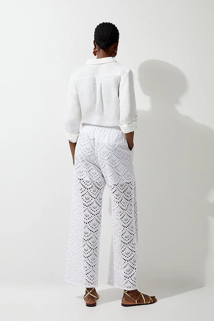Eyelet Wide Leg Pants | Karen Millen Eyelet Wide Leg Pants | Karen Millen