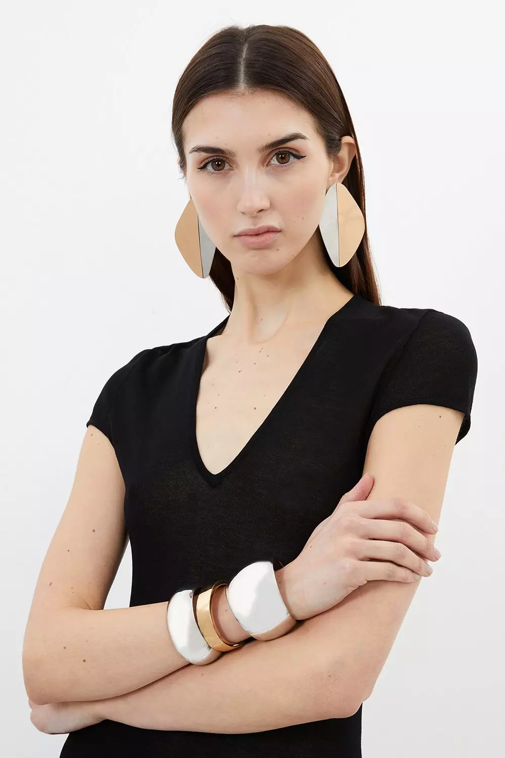 KAREN MILLEN 日本未入荷 無地 Vネック フレアドレス 半袖 KAREN MILLEN 日本未入荷 無地 Vネック フレアドレス 半袖
