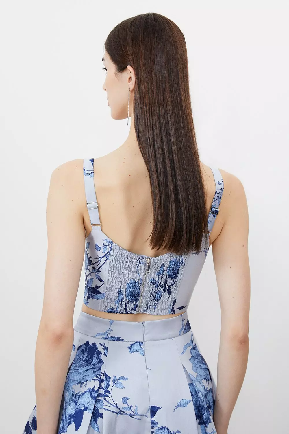 Jacquard Bodice Woven Top | Karen Millen