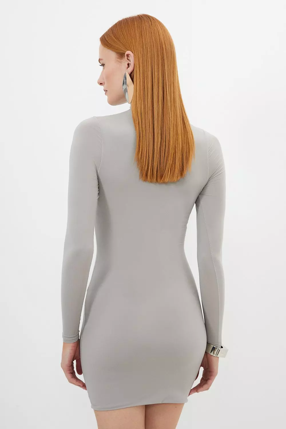 ★   x Jennie ★ Slim Fit Scoop Neck Mini Dress Petite Lux Viscose Rib Jersey Scoop Neck Mini Dress | Karen