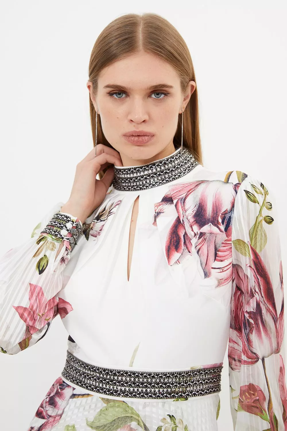 【Karen Millen】ディアマンテトリム ローズ マキシドレス bkk17551_floral_xl?$