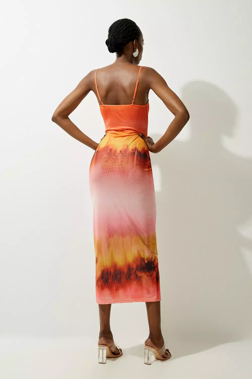 Petite Ombre Print Jersey Sleeveless Midi Dress | Karen Millen