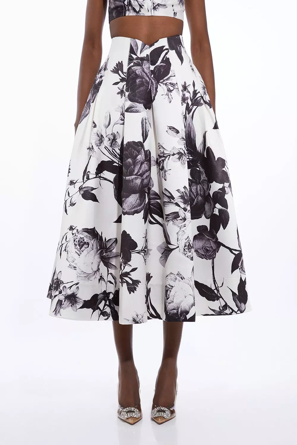 Rose Floral Twill Prom Skirt | Karen Millen