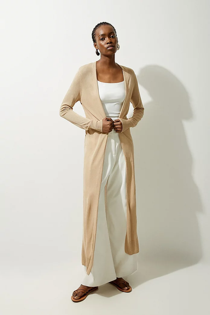 Lightweight Viscose Blend Summer Knit Edge Cardigan | Karen Lightweight Viscose Blend Summer Knit Edge Cardigan | Karen
