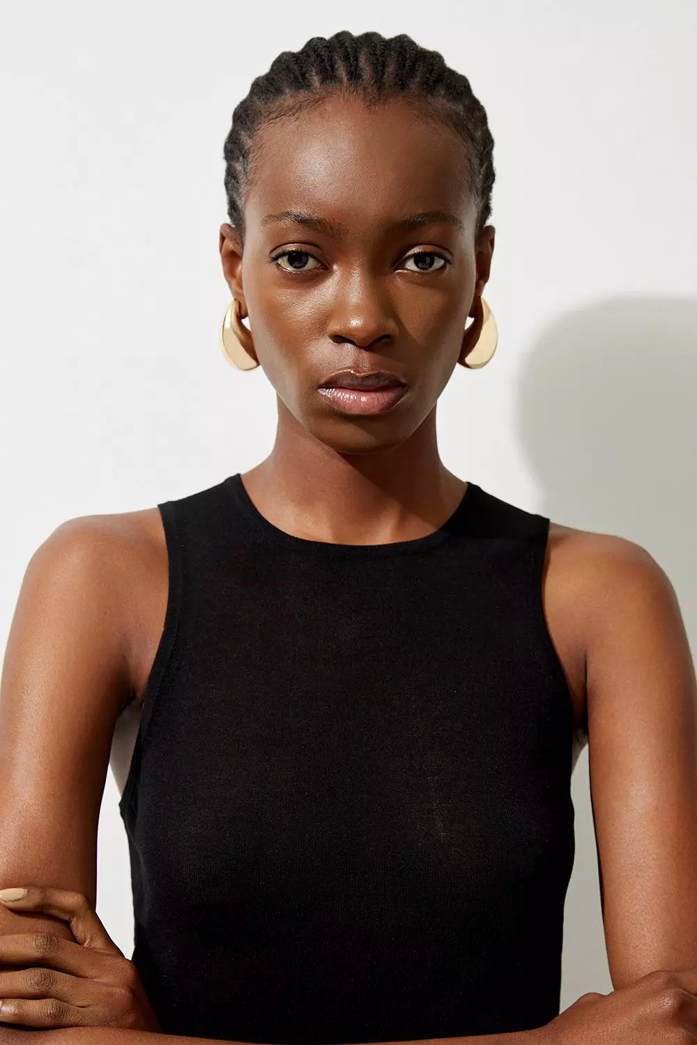 Lightweight Viscose Blend Summer Knit Racer Top | Karen Millen