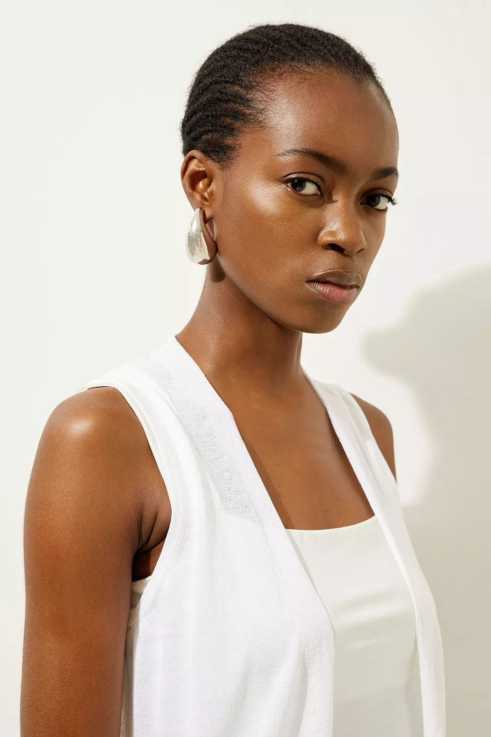 Sleeveless Lightweight Summer Knit Edge To Edge Cardi