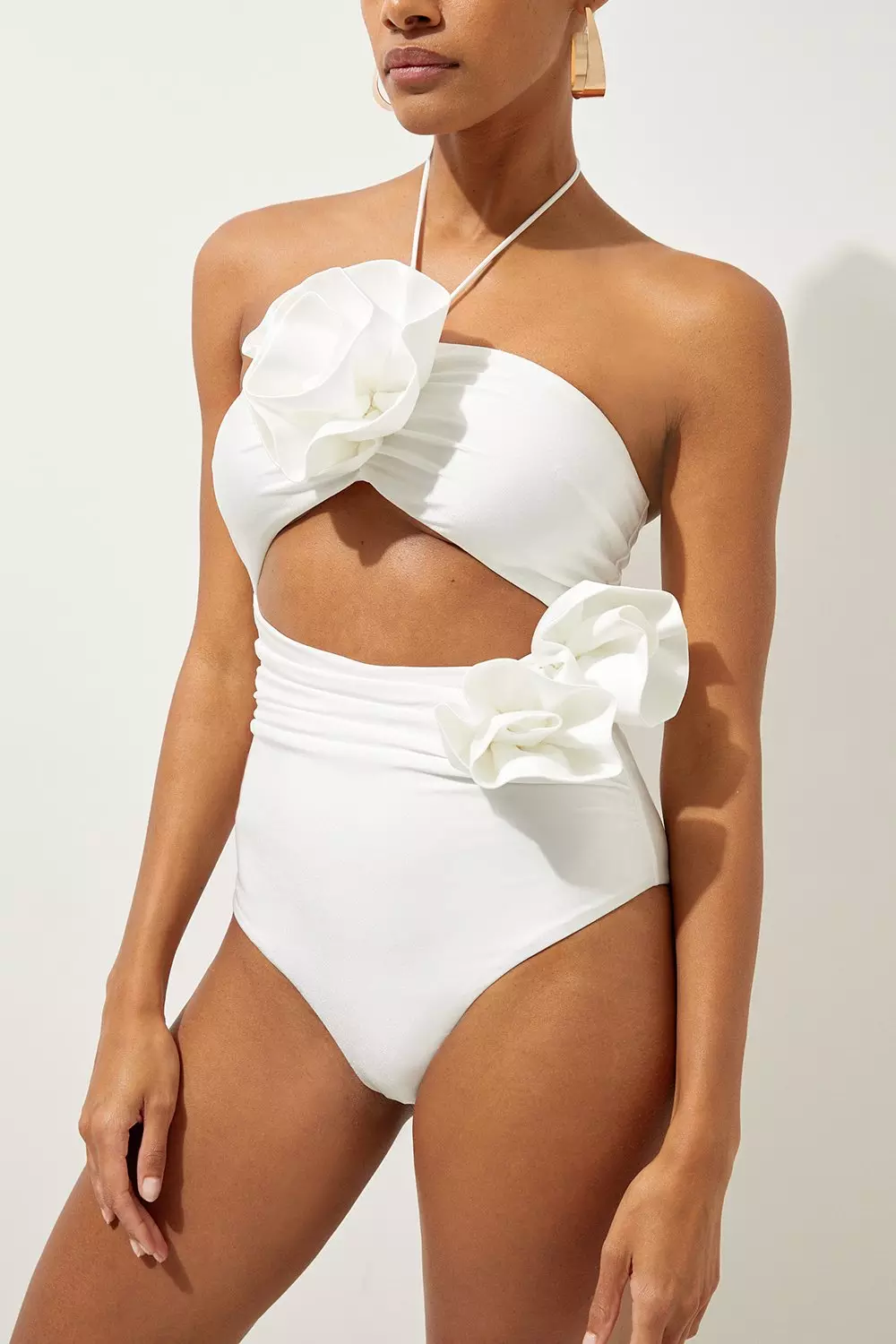 Black Rosette Cut Out Detail Swimsuit alternative image