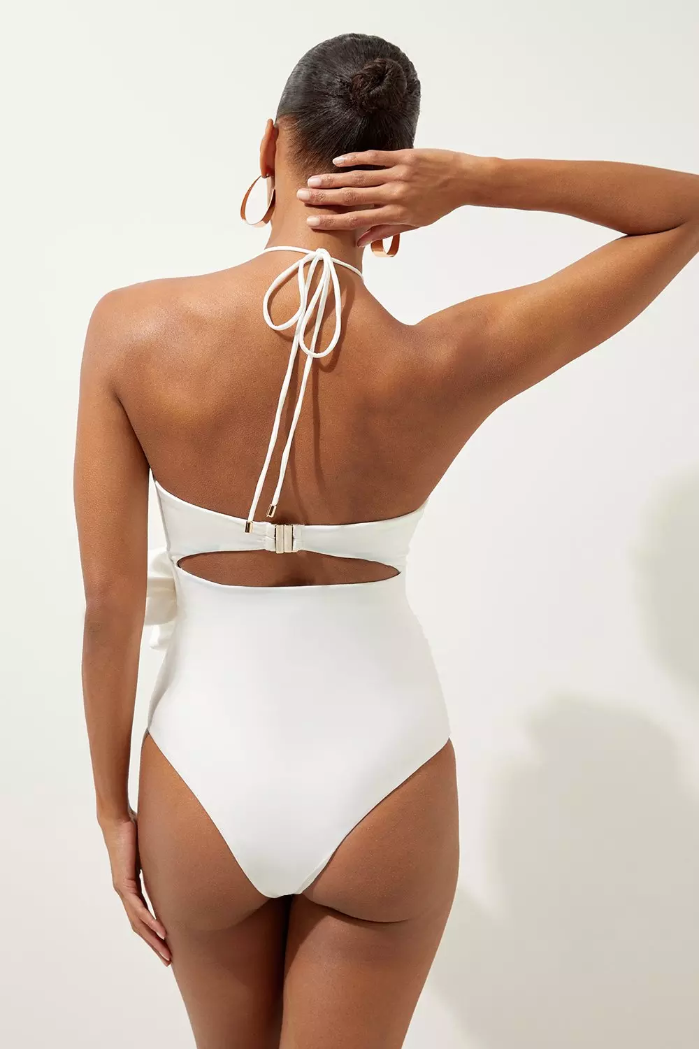 Black Rosette Cut Out Detail Swimsuit alternative image