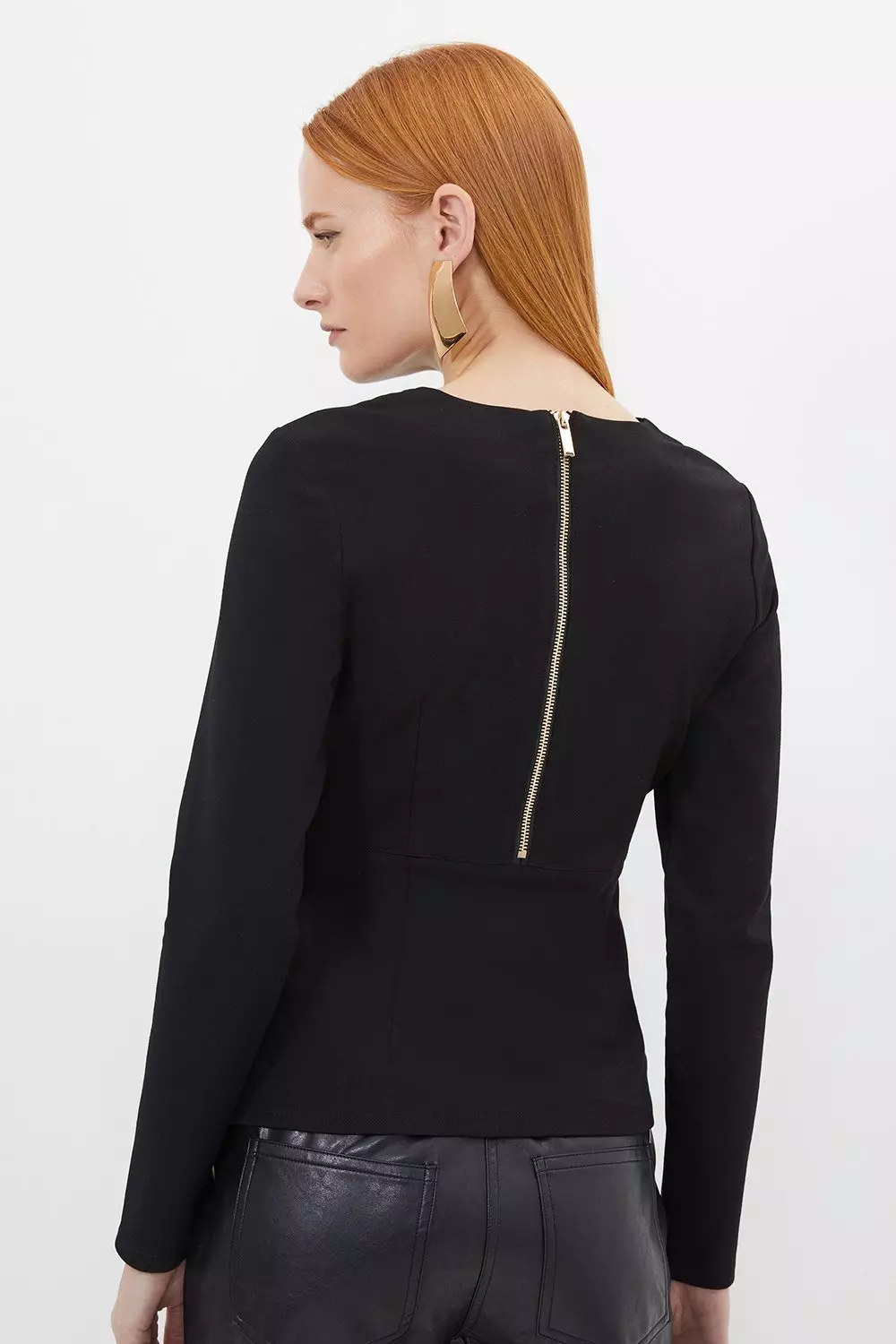 売れ筋商品|||トミーヒルフィガー カットソー トップス レディース Women's Cropped Long Sleeve Polo BLACK クーポン】【セール 10%OFF】トミー ヒルフィガー TOMMY
