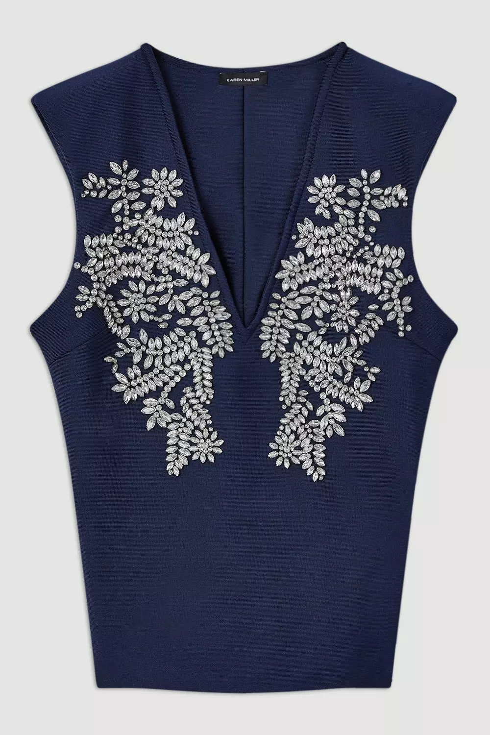 Embellished Figure Form Bandage Knit Top | Karen Millen