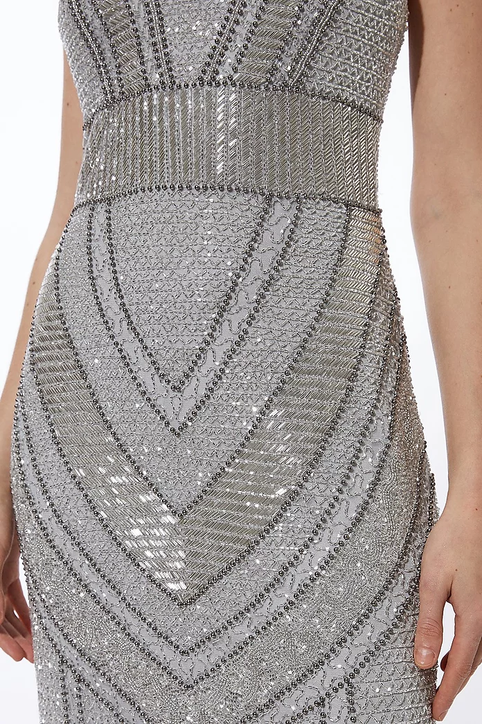 Petite Premium Beading Embellished Woven Halter Maxi Dress Petite Premium Beading Embellished Woven Halter Maxi Dress