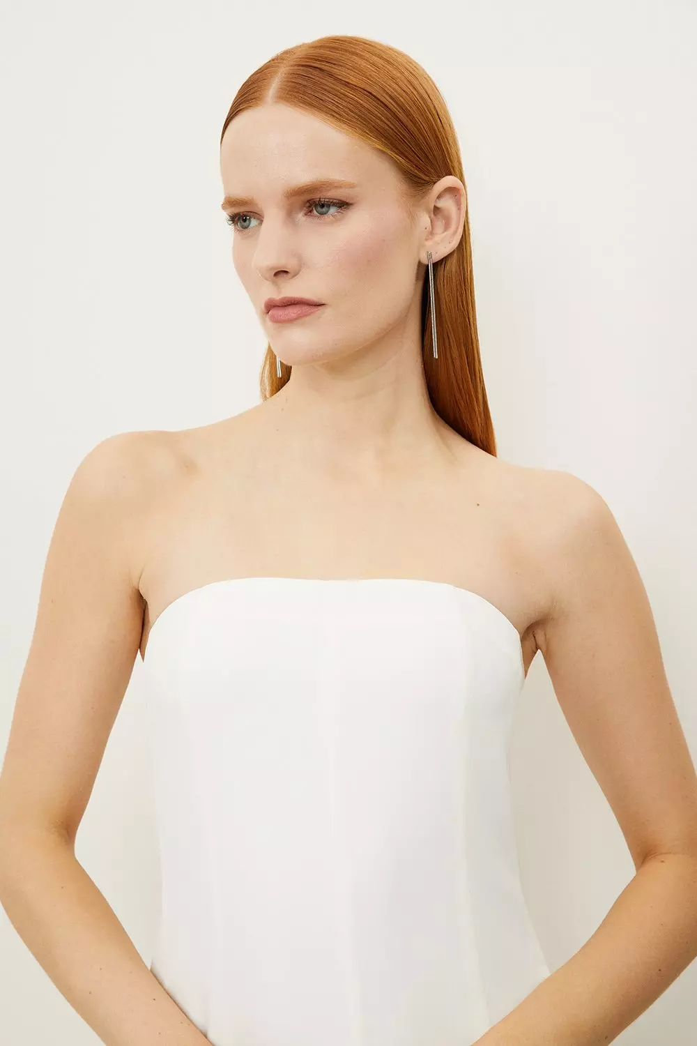 Petite Premium Bonded Crepe Detachable Cape Maxi Dress