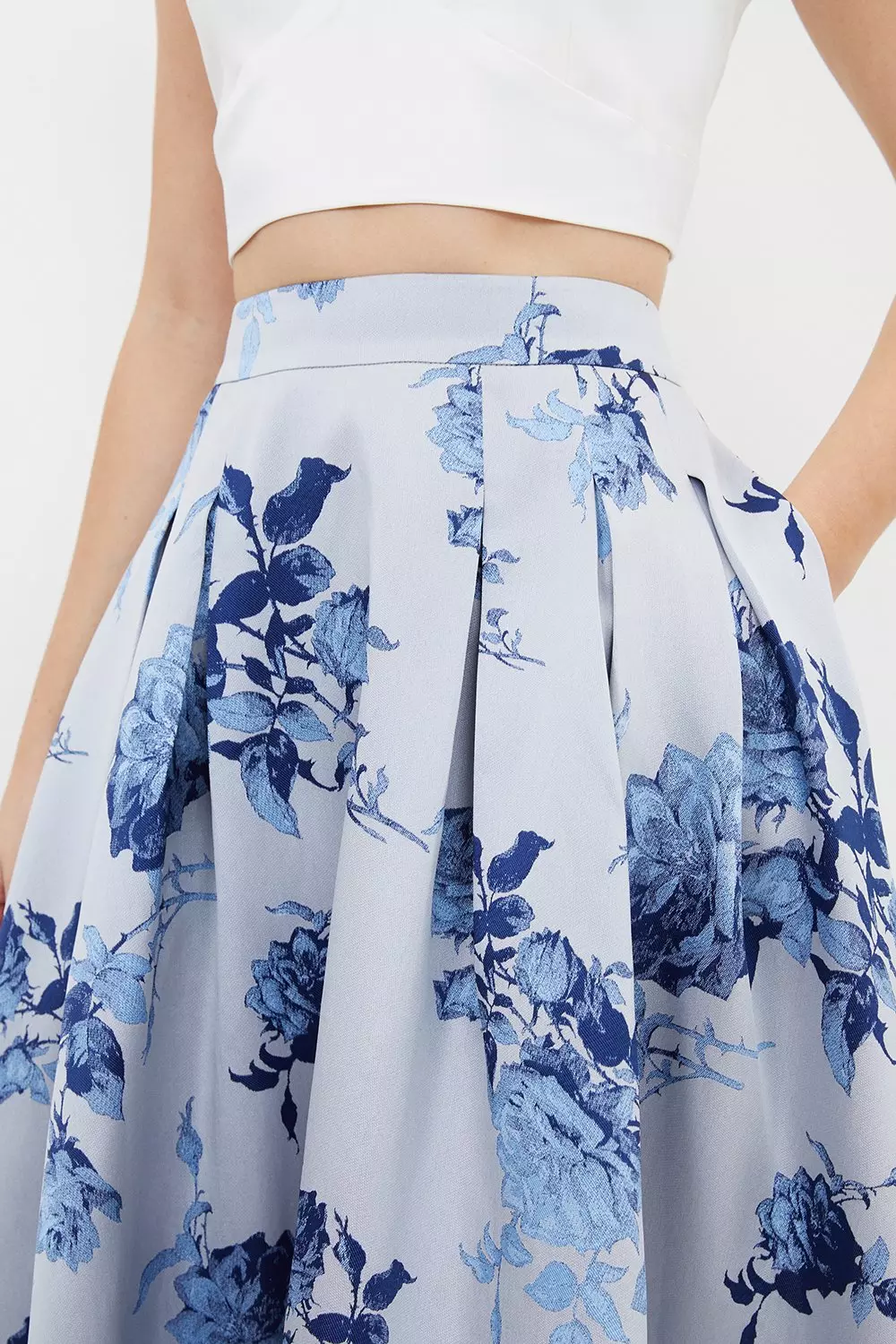 Petite Placed Jacquard Twill Woven Prom Skirt Karen Millen