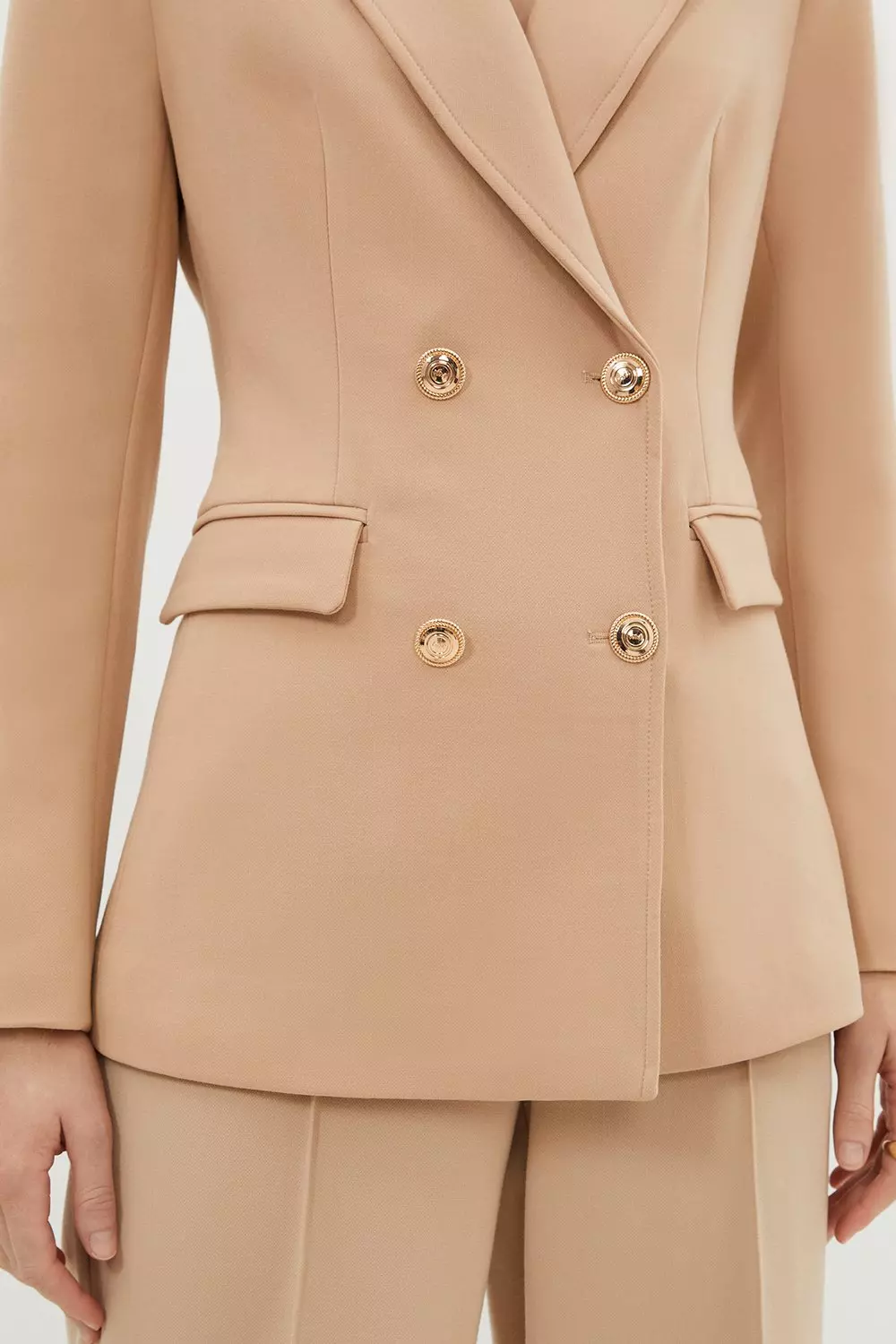 Tall Compact Essential Tailored Double Breasted Blazer | Karen Millen