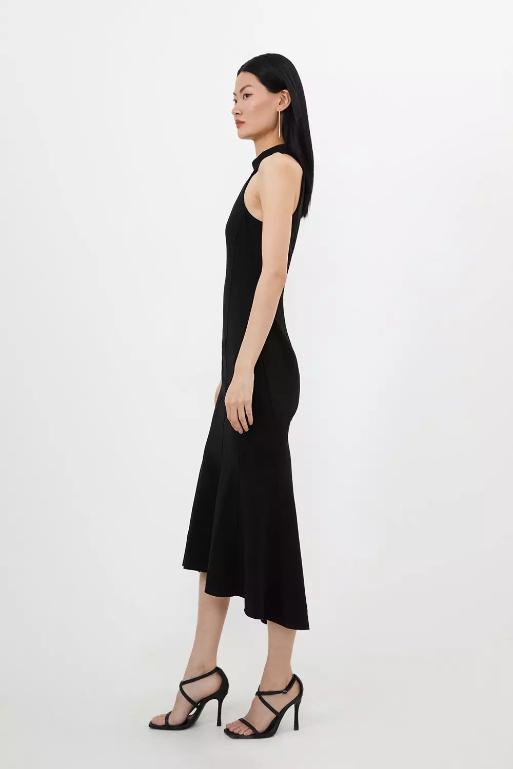 ★Karen Millen スクープネックｘベルトフレア 魅惑的マキシ★ ☆Karen Millen トップステッチxベルトフレア 魅惑的マキシ☆