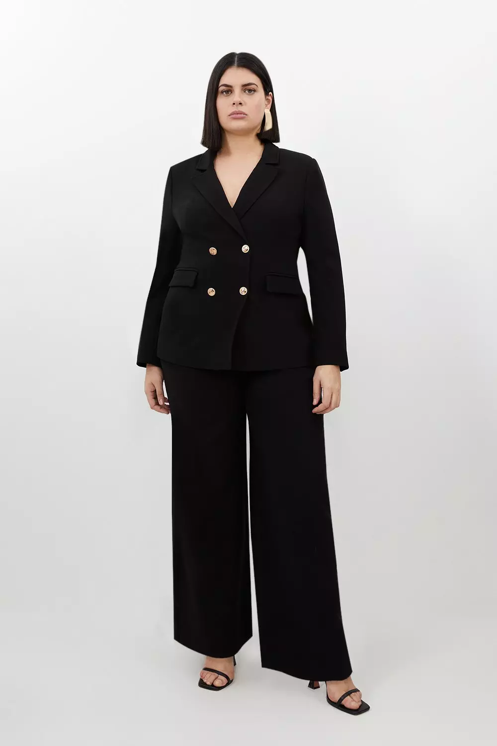 Plus Size Compact Essential Tailored Double Breasted Blazer Karen Millen