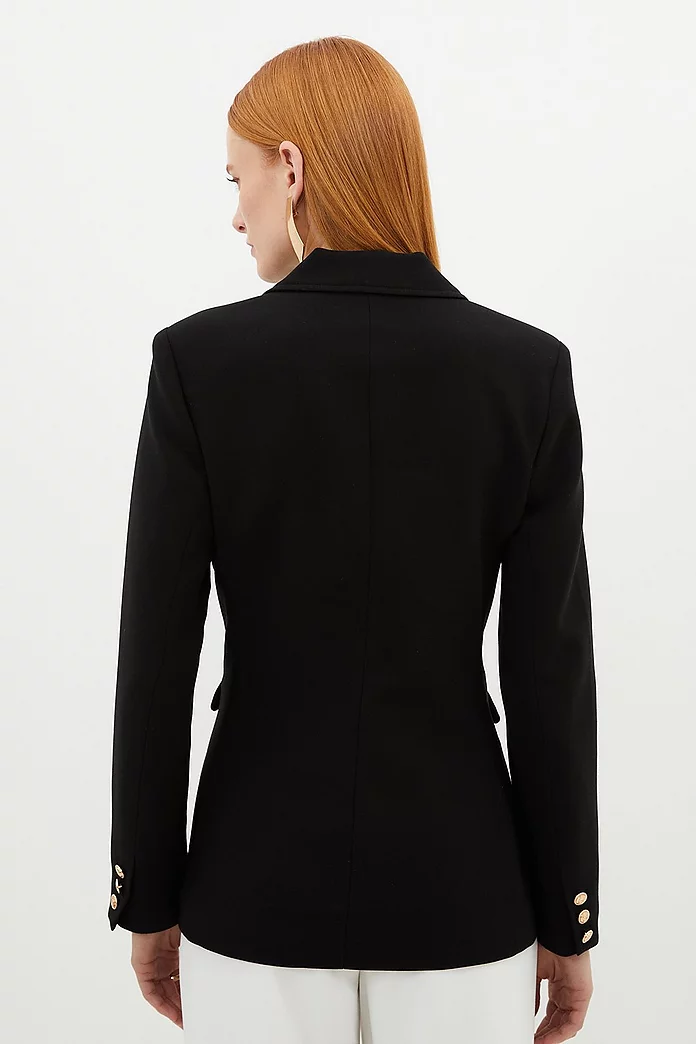 Compact Stretch Essential Tailored Doubled Breasted Blazer Compact Stretch Essential Tailored Doubled Breasted Blazer