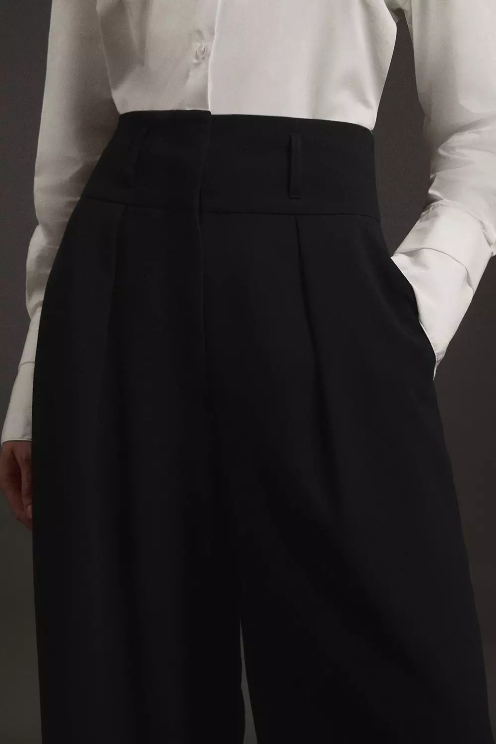 Compact Stretch Essential Tailored High Waist Wide Leg Trouser alternative image