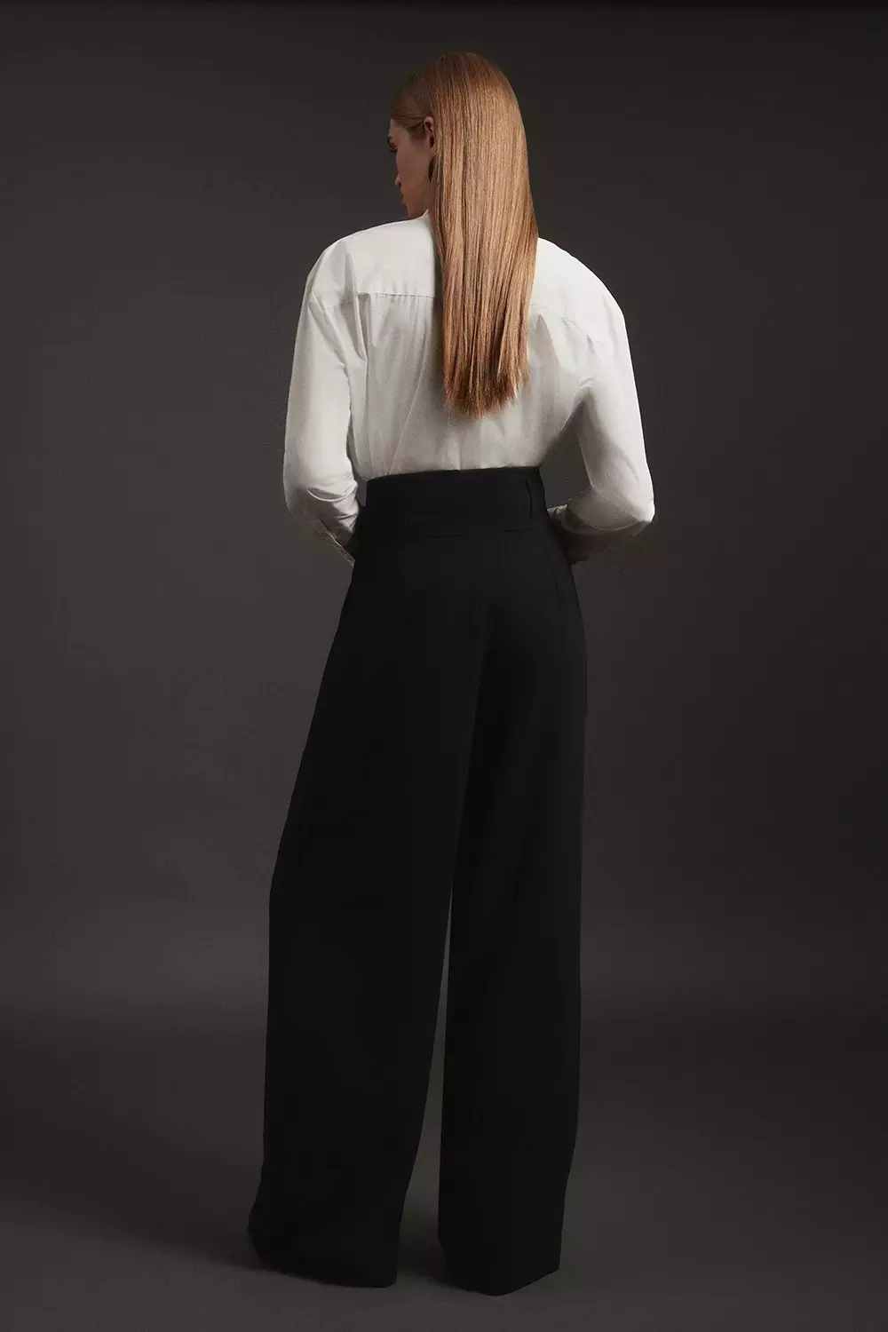 Compact Stretch Essential Tailored High Waist Wide Leg Trouser alternative image