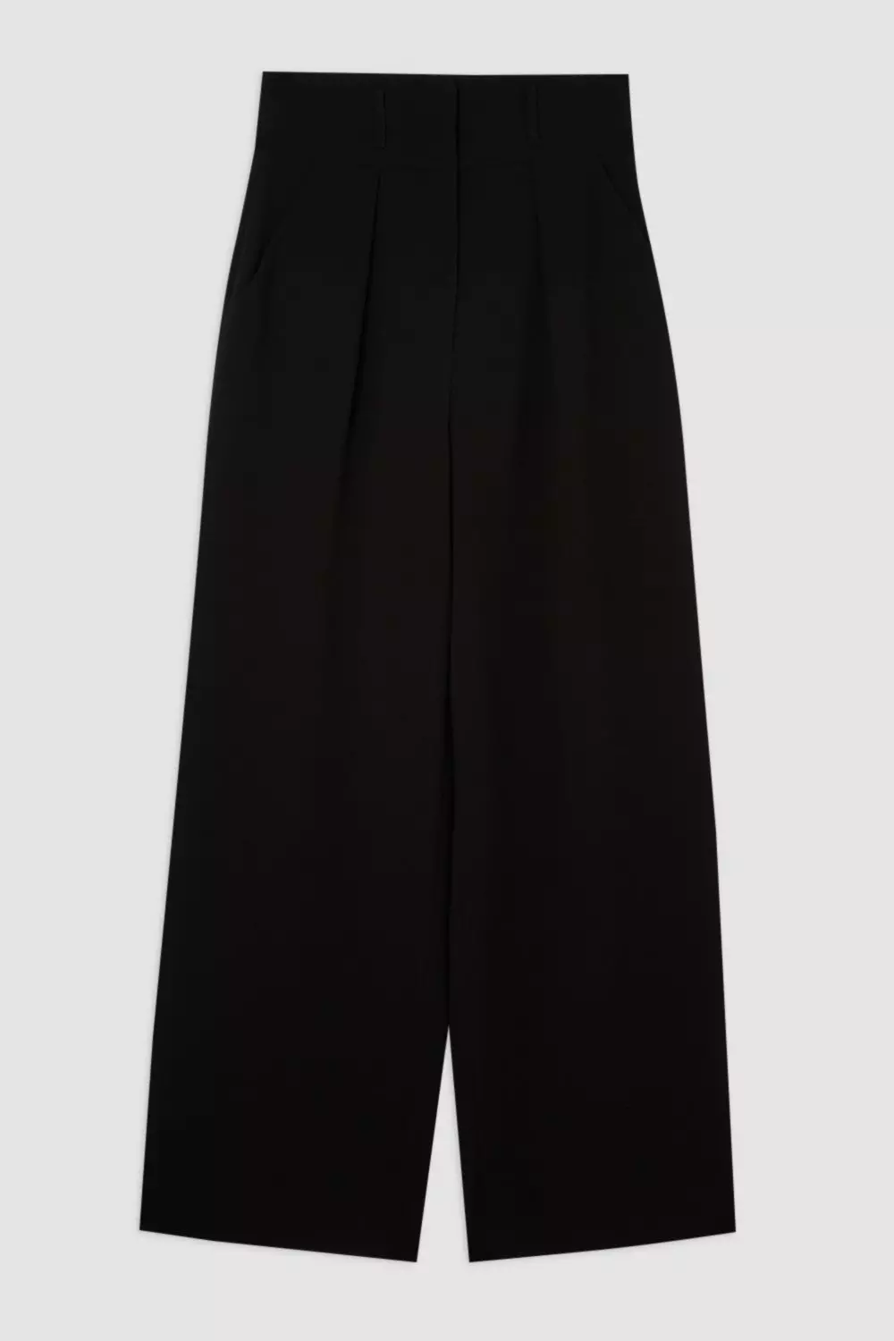 Black Petite Compact Stretch Tailored High Waist Wide Leg Trouser alternative image