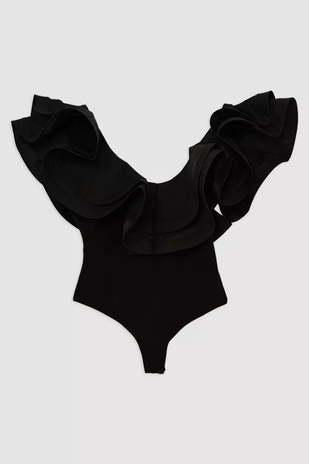 Cotton Ruffle Detail Bodysuit | Karen Millen