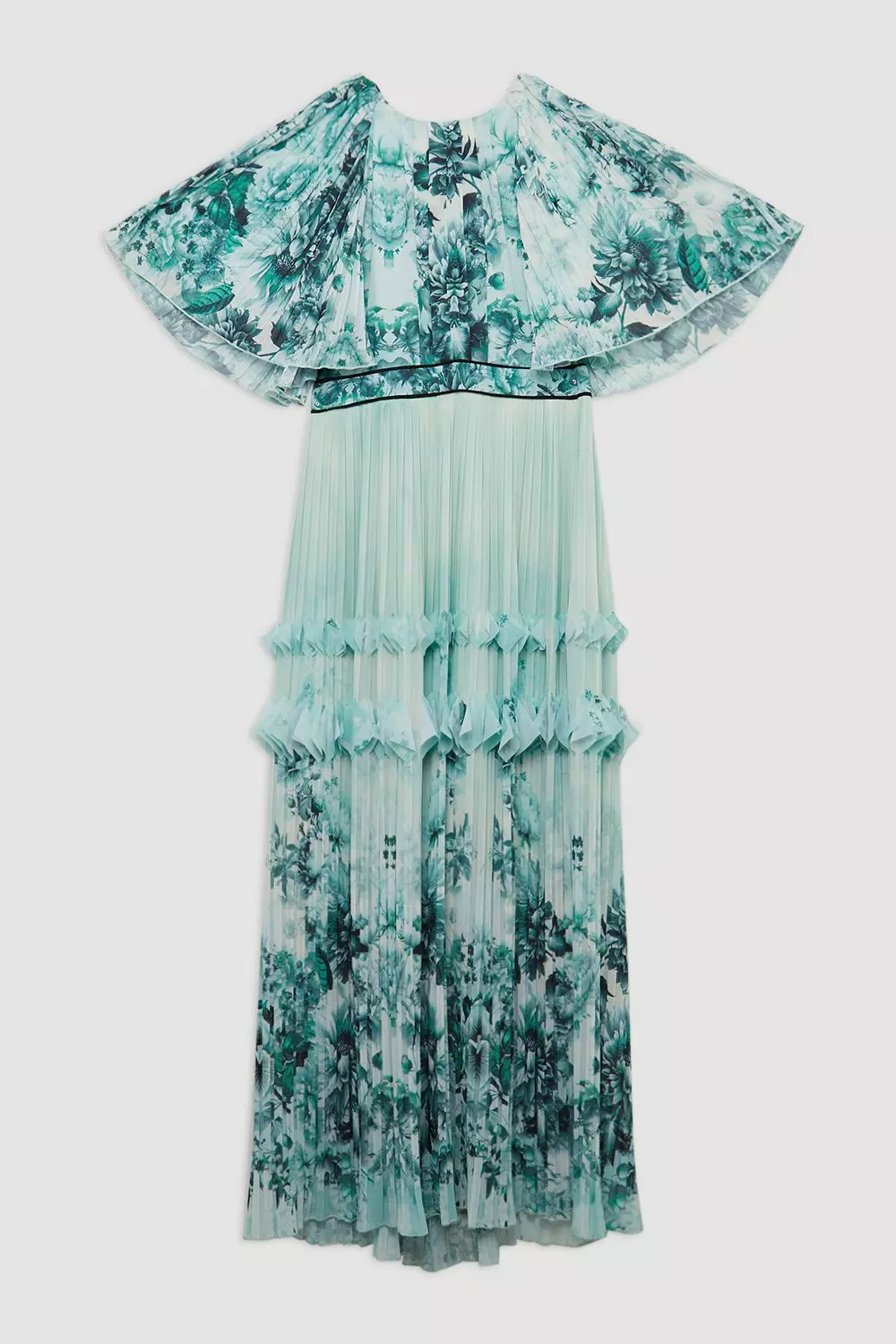 Plus Size Floral Pleat Detail Woven Maxi Dress | Karen Millen